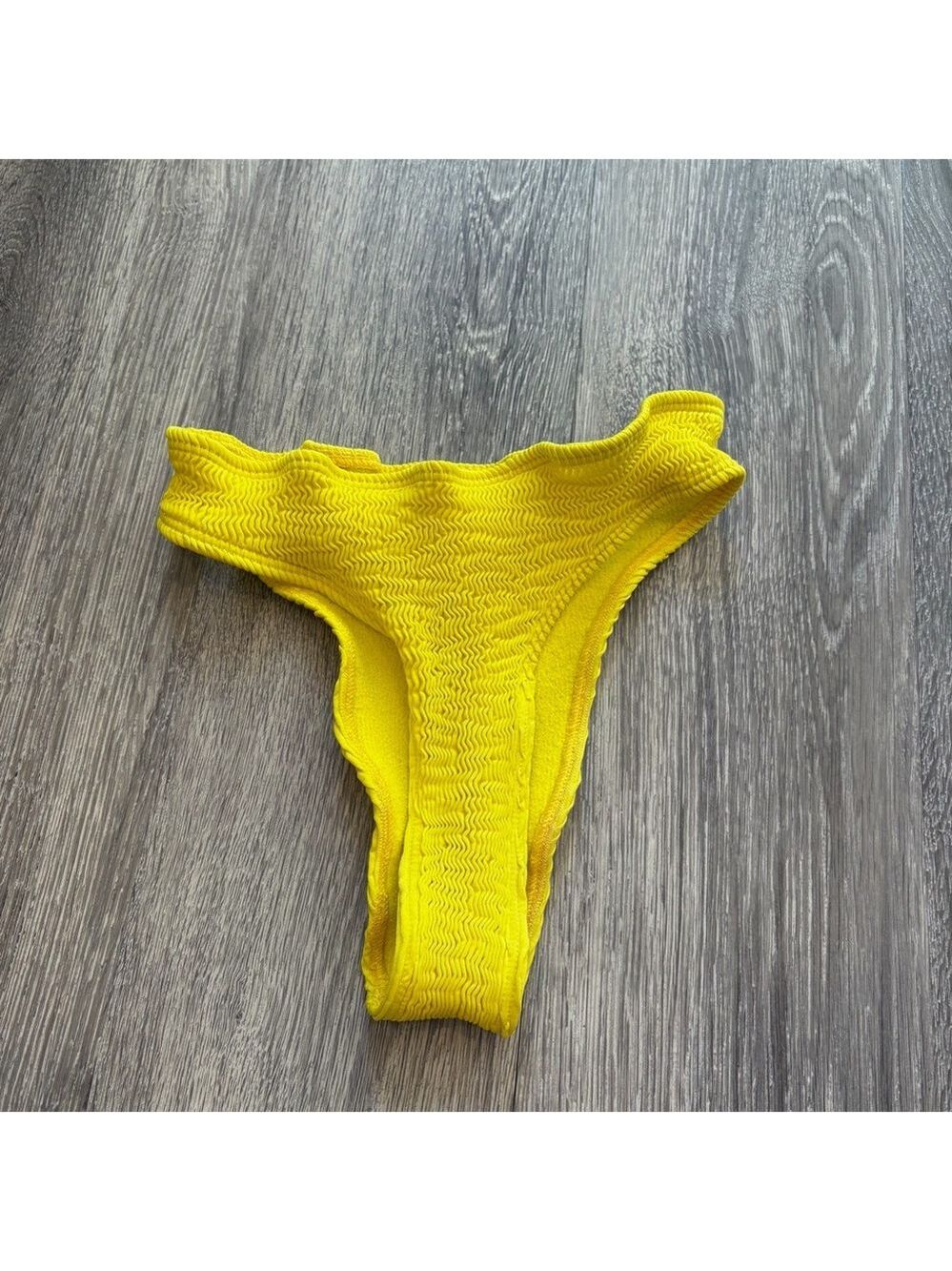 Cleonie Yellow Textured Bikini Bottom